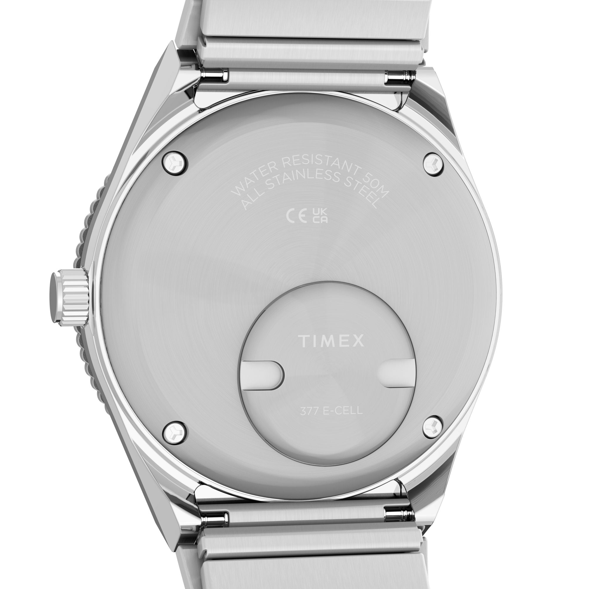 Timex Q Time 30mm Blue Dial Silver Expansion Band Women's Watch TW2W77300