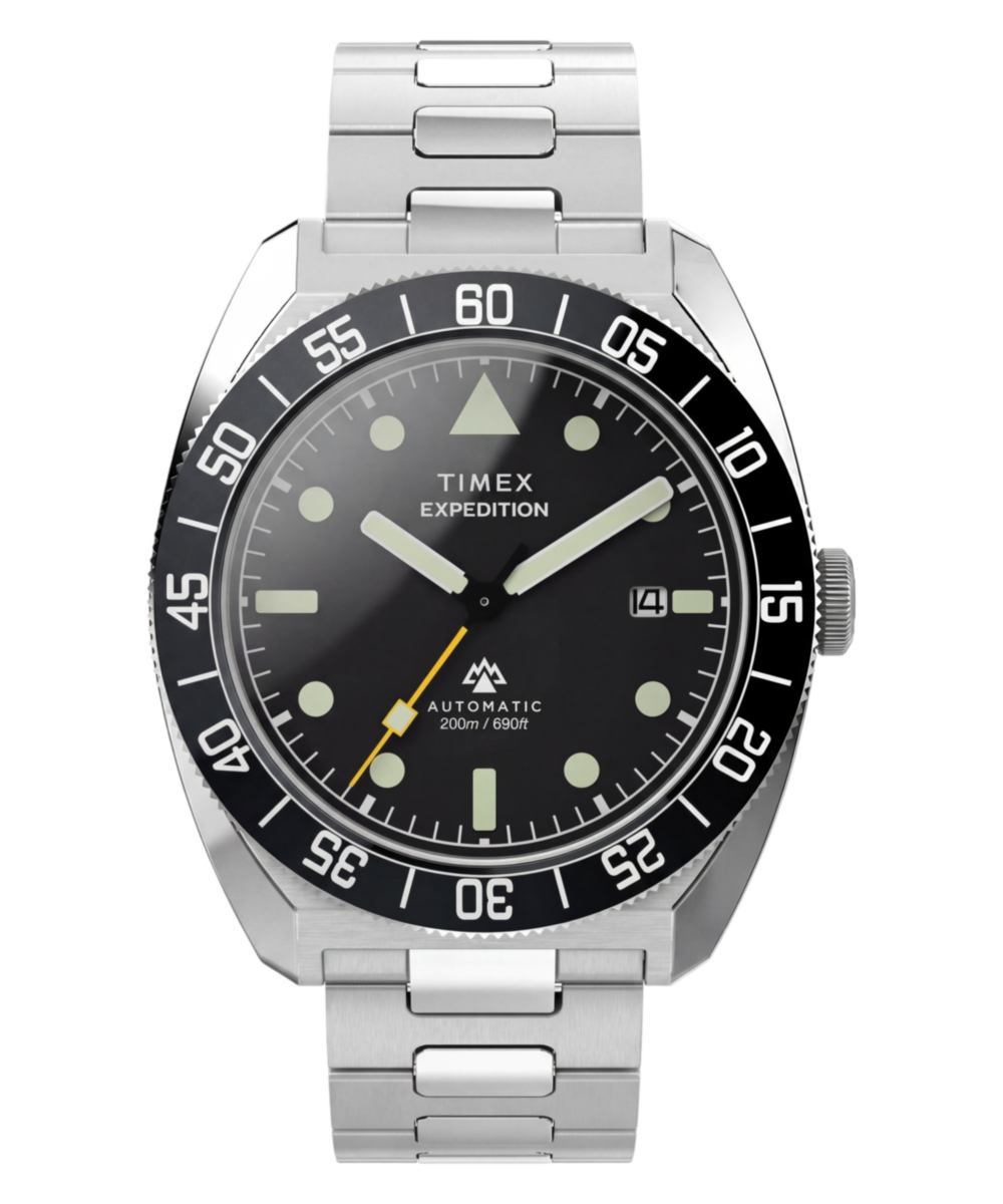 Timex Expedition Pioneer, Black dial, Silver stainless steel band