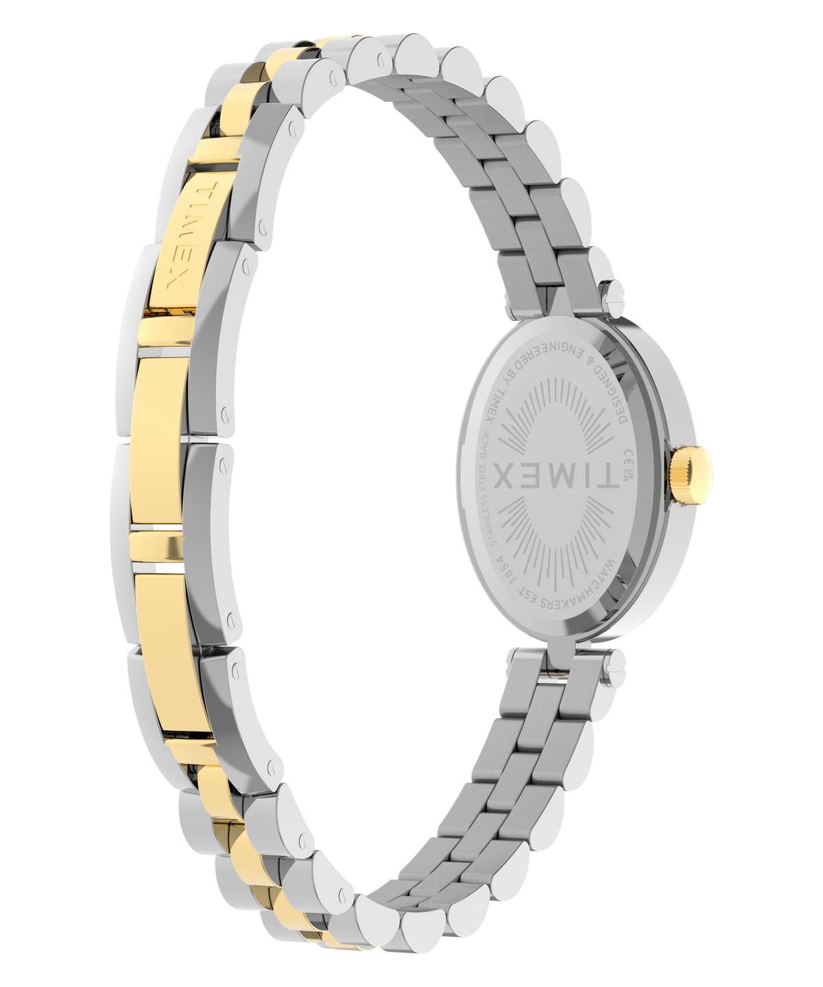 Timex Cavatina 19mm Silver-Tone Dial Two-Tone Bracelet Watch TW2Y90200