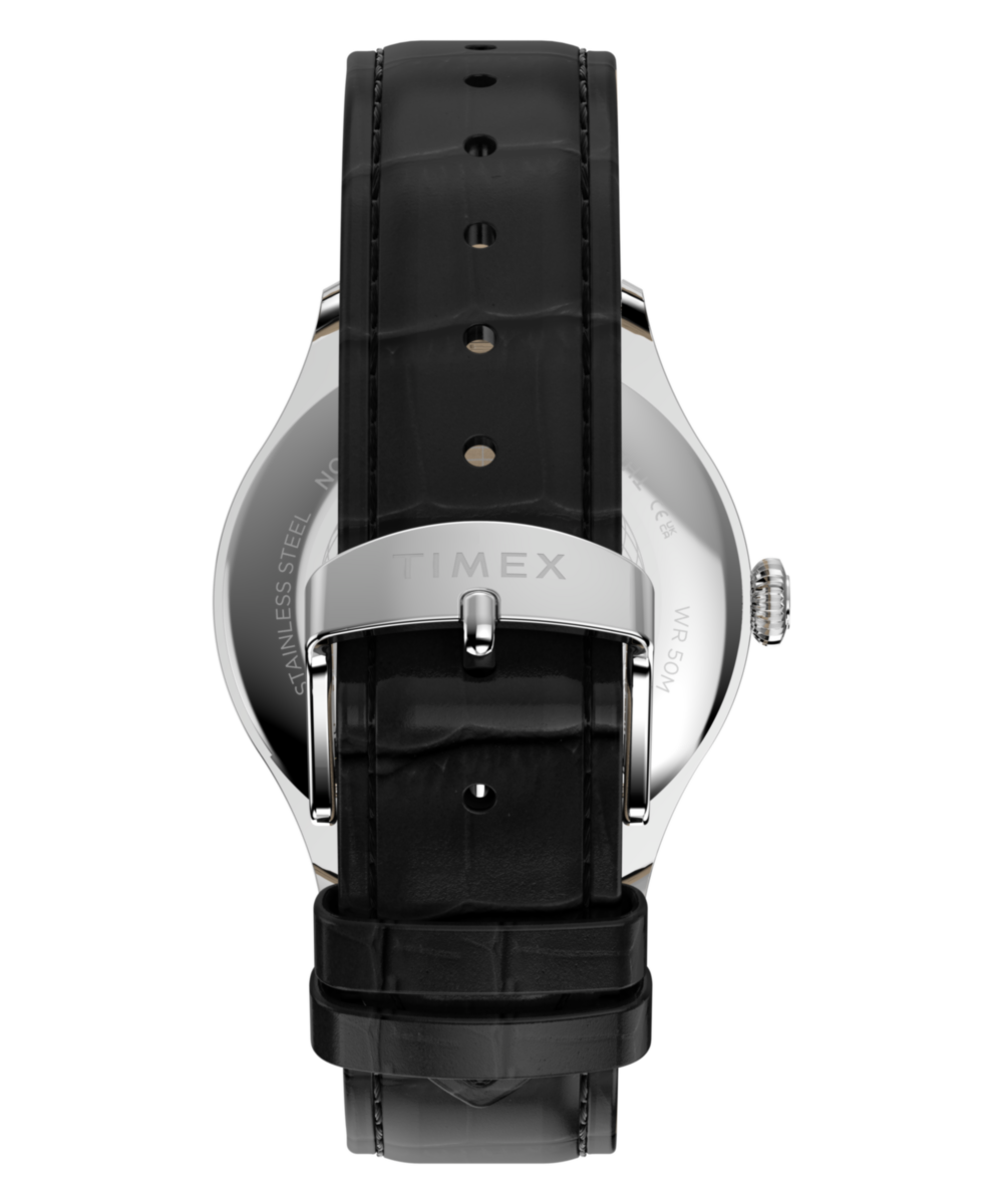 Timex Waterbury Classic TW2Y92000 white dial black leather watch — view 4