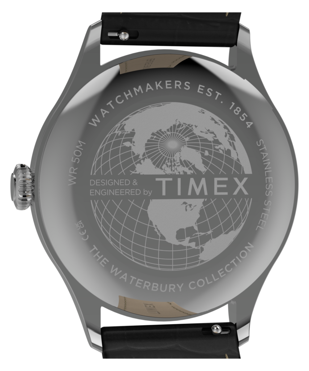 Timex Waterbury Classic TW2Y92000 white dial black leather watch — view 5