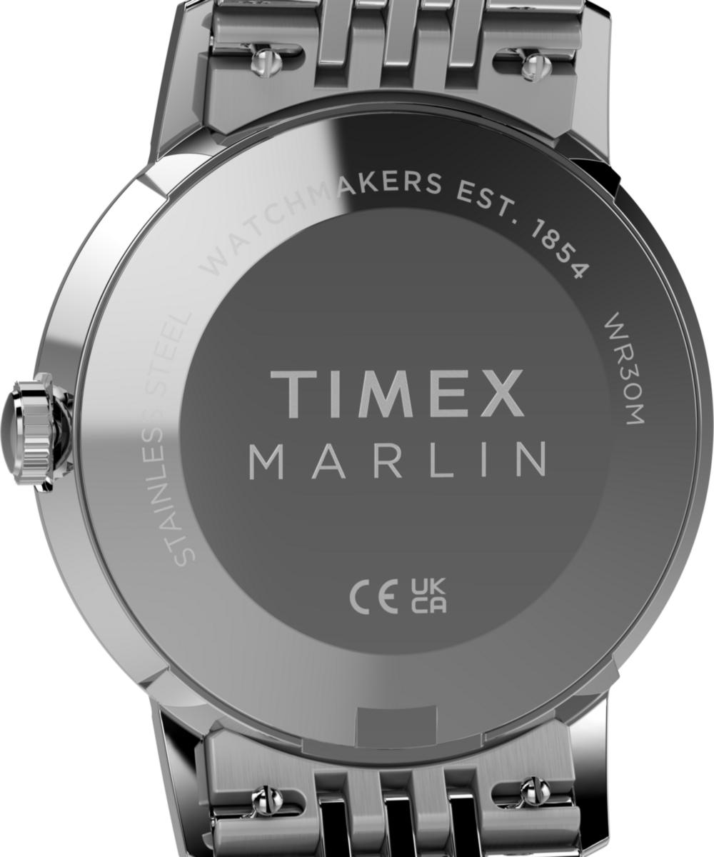 Timex Marlin Quartz 34mm, Pink dial, Silver stainless steel band