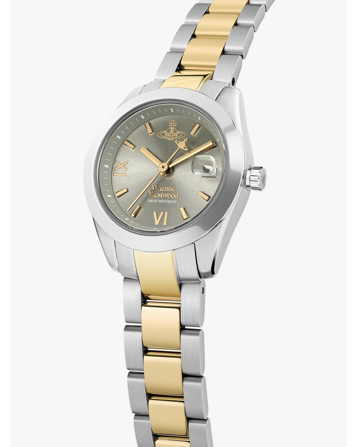Vivienne Westwood Fenchurch Silver Dial Two Tone Strap Watch