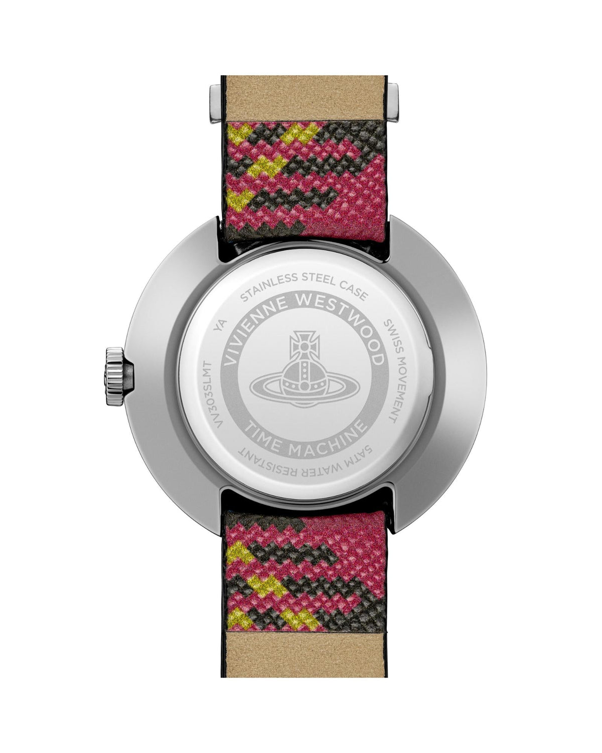 Vivienne Westwood Rebel Sex Silver Dial Tartan Leather Strap Watch