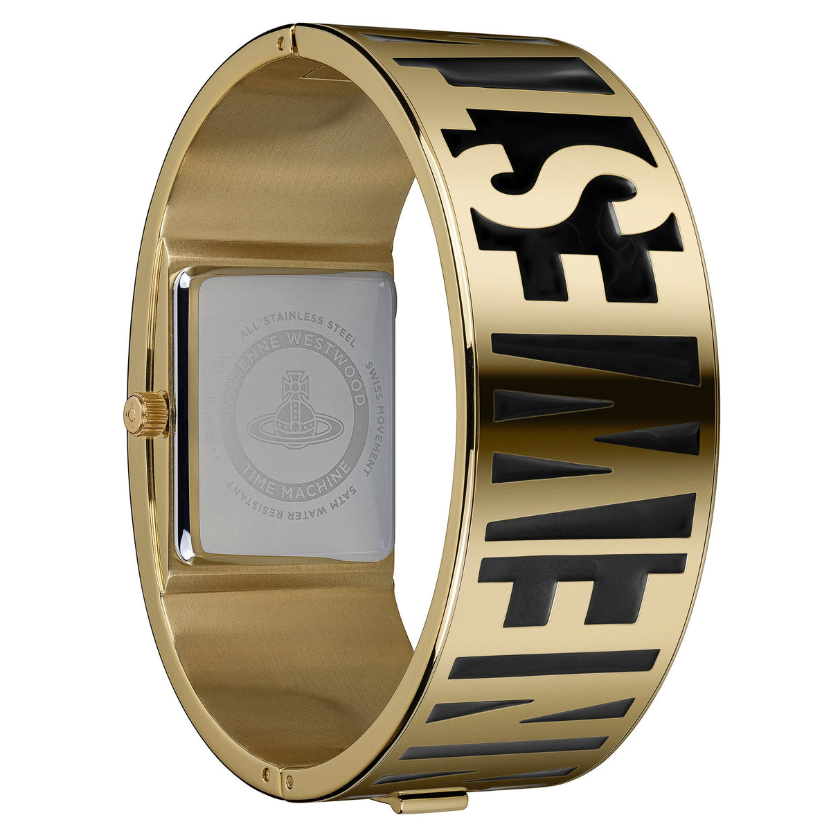 Vivienne Westwood Belvoir 25mm Black Gold Bangle Watch