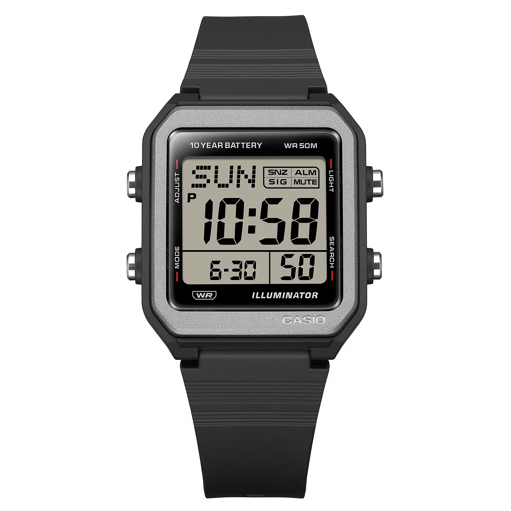 Casio Digital Black Resin Band Watch W221H-1A