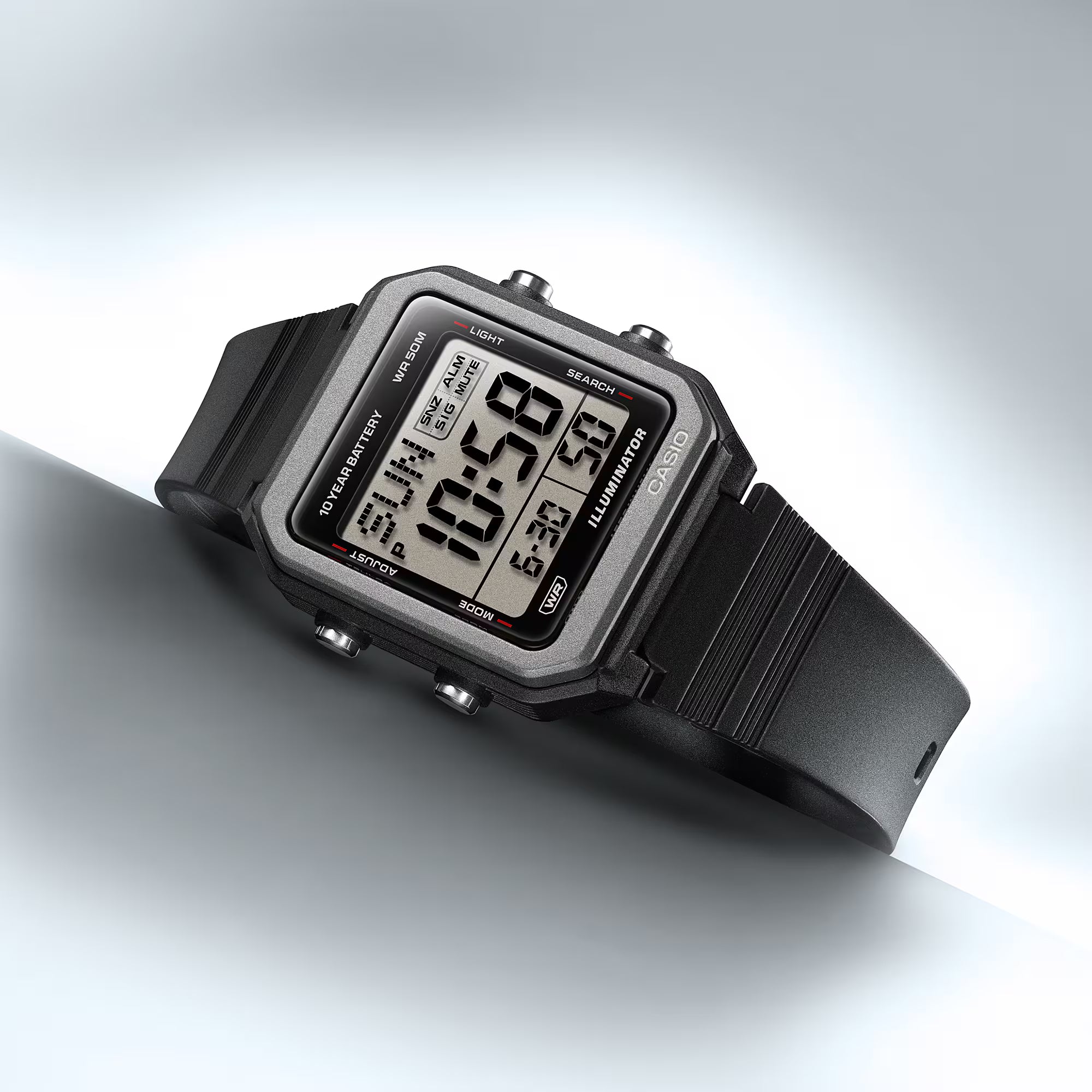 Casio Digital Black Resin Band Watch W221H-1A