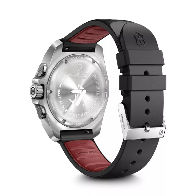 Victorinox Inox 43 Chrono Black Dial Rubber Strap Watch 241983