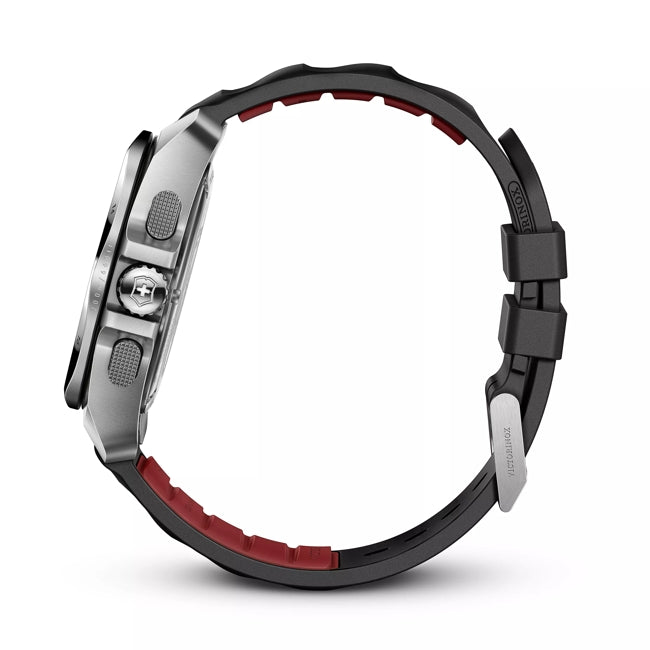 Victorinox Inox 43 Chrono Black Dial Rubber Strap Watch 241983