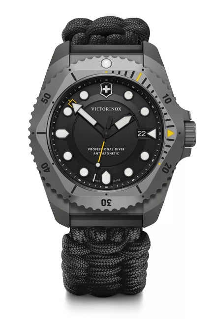 Victorinox Dive Pro 43mm Black Paracord Strap Black Dial Watch