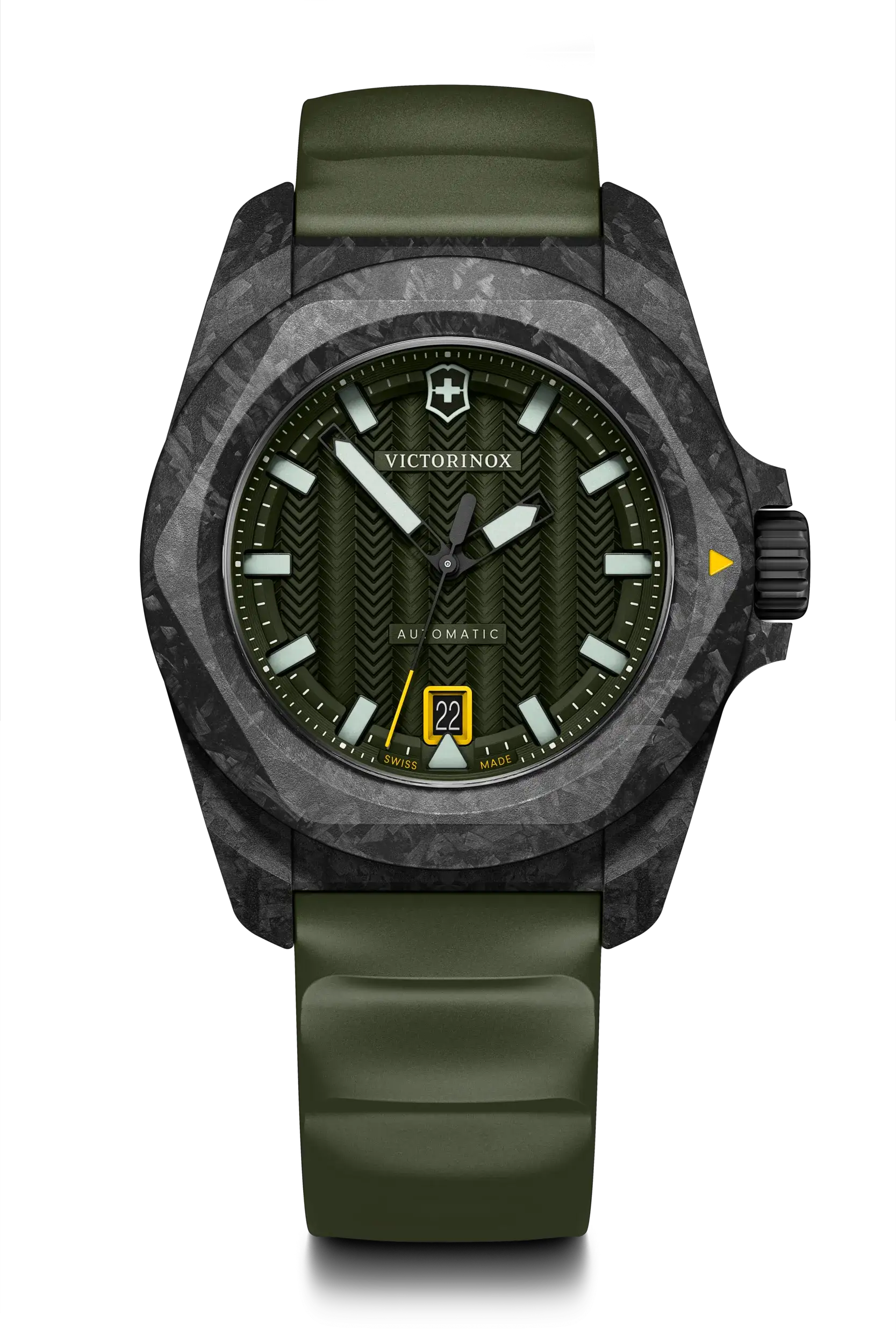 Victorinox I.N.O.X Automatic 41mm Set Green Rubber Green Dial Carbon Case Watch 242021.1