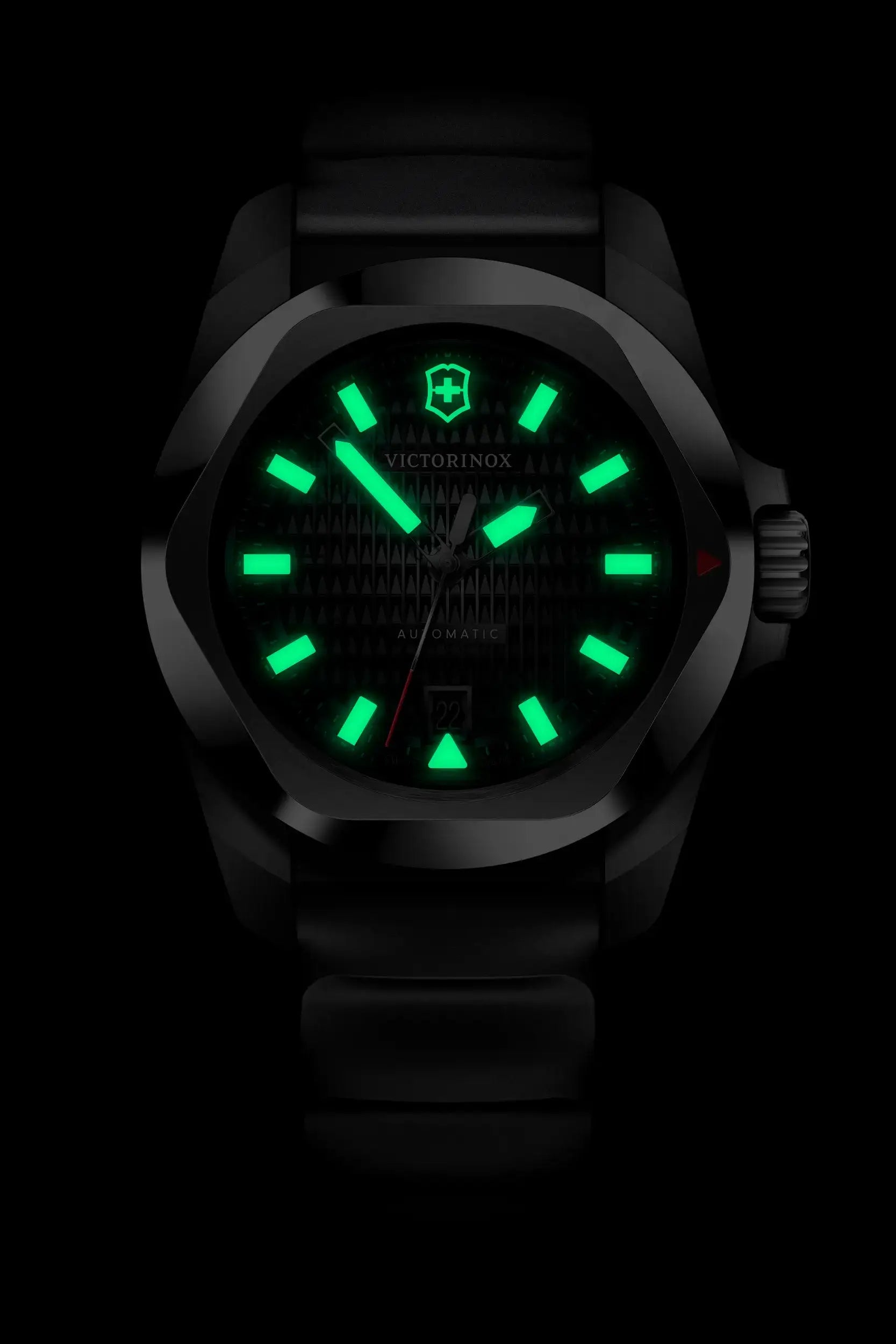 Victorinox I.N.O.X Automatic 41mm Black Rubber Black Dial Watch 242039