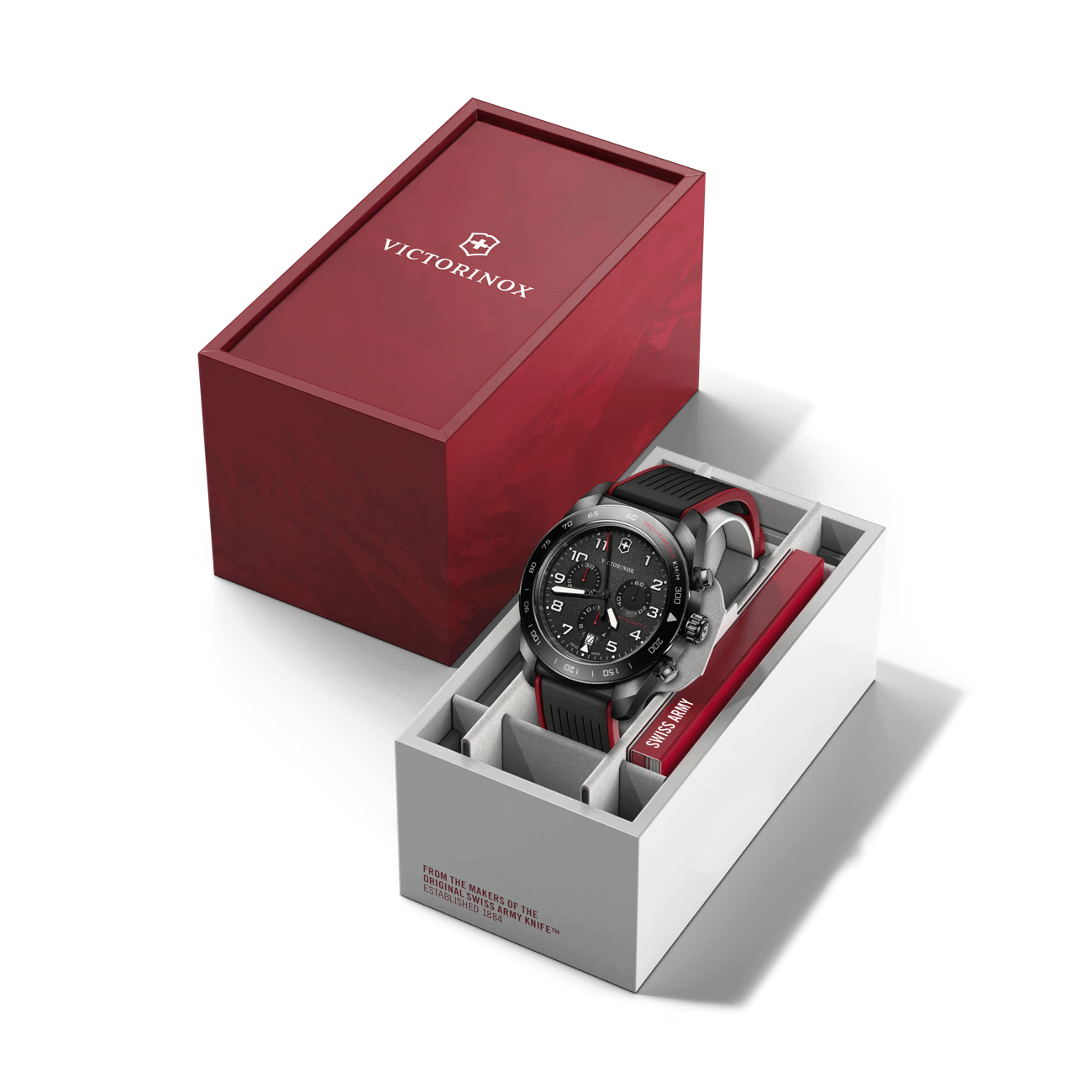 Victorinox Swiss Army Chrono Black Dial and RubberSteel Band Mens Watch 242051