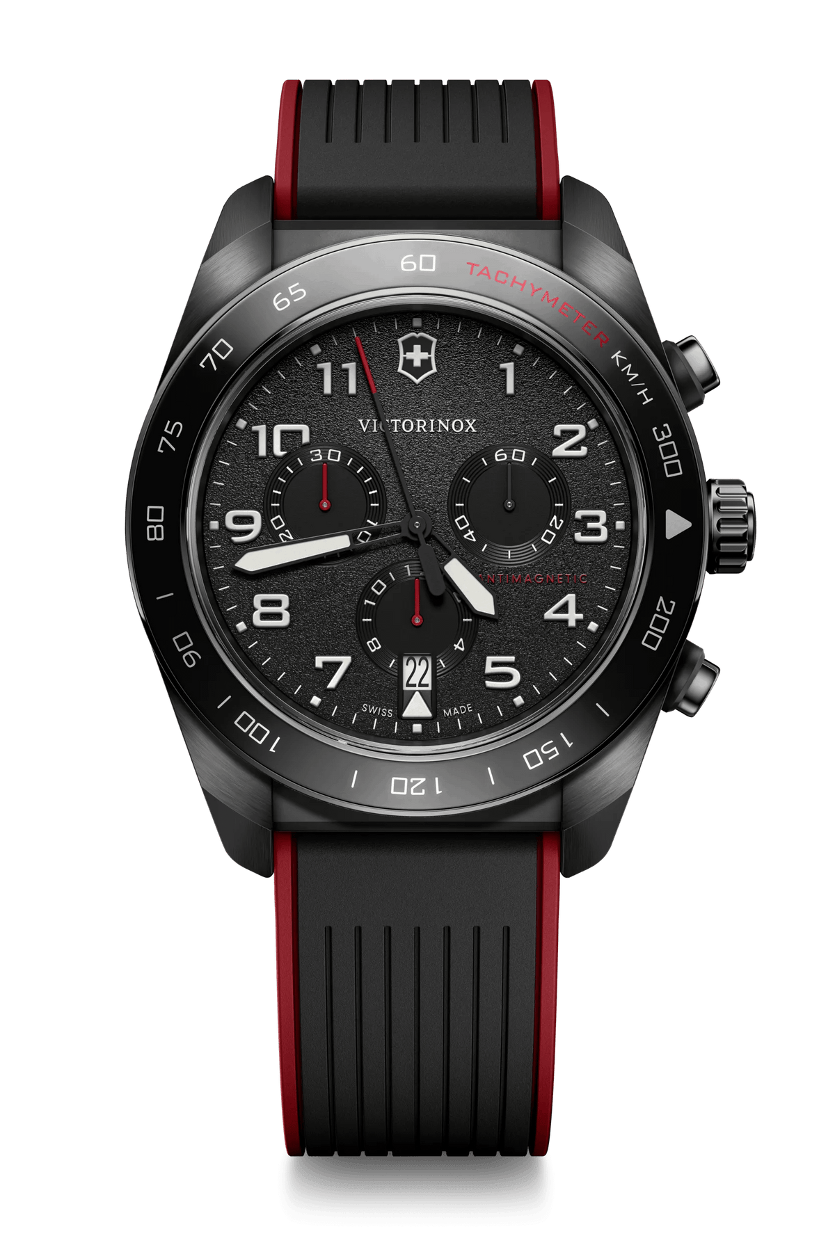 VICTORINOX SWISS ARMY◇クォーツ腕時計/アナログ/ラバー/BLK/BLK 