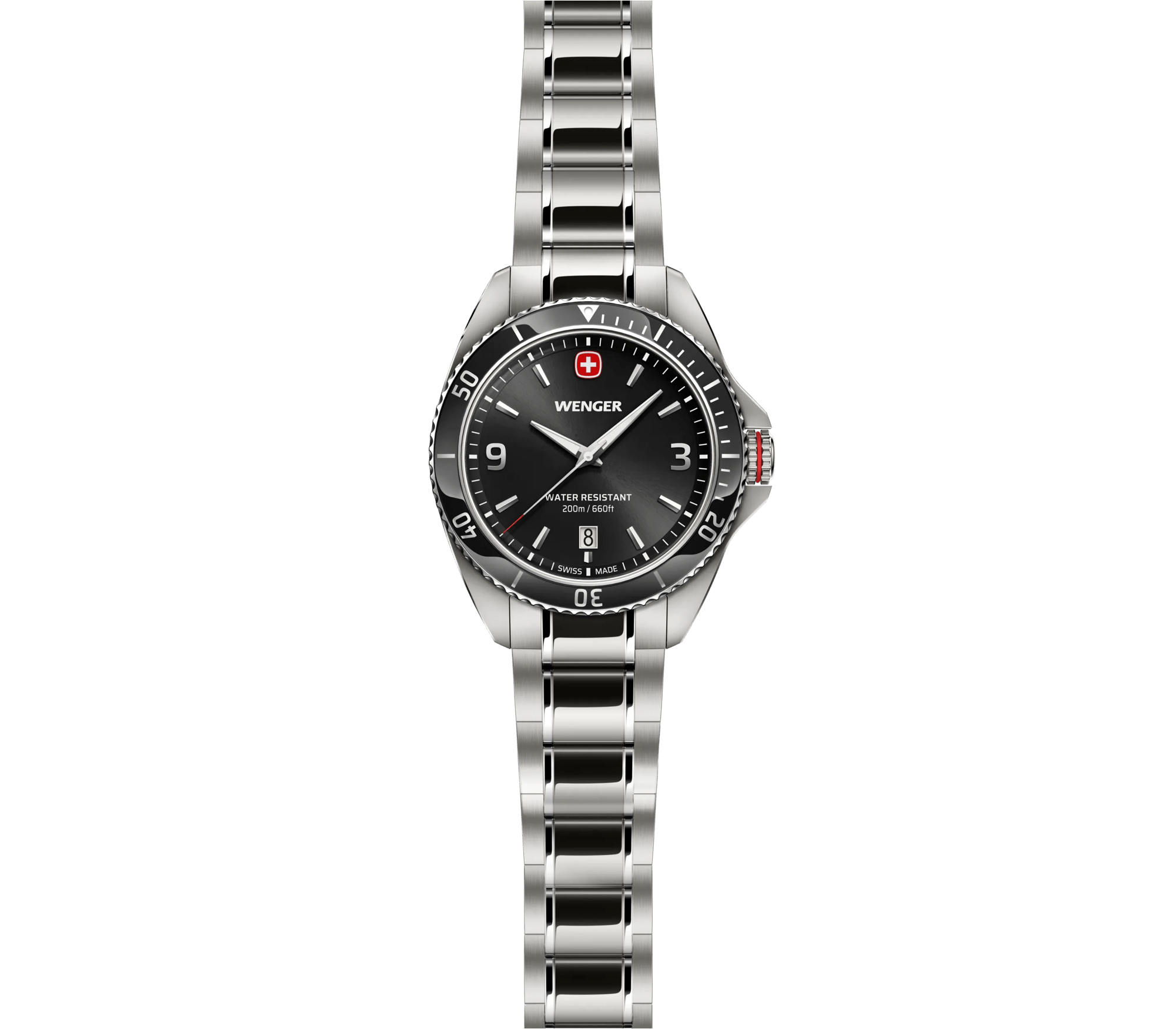 Wenger Executive 40mm Black Dial Stainless Steel 200M Men's Watch 01.2031.101