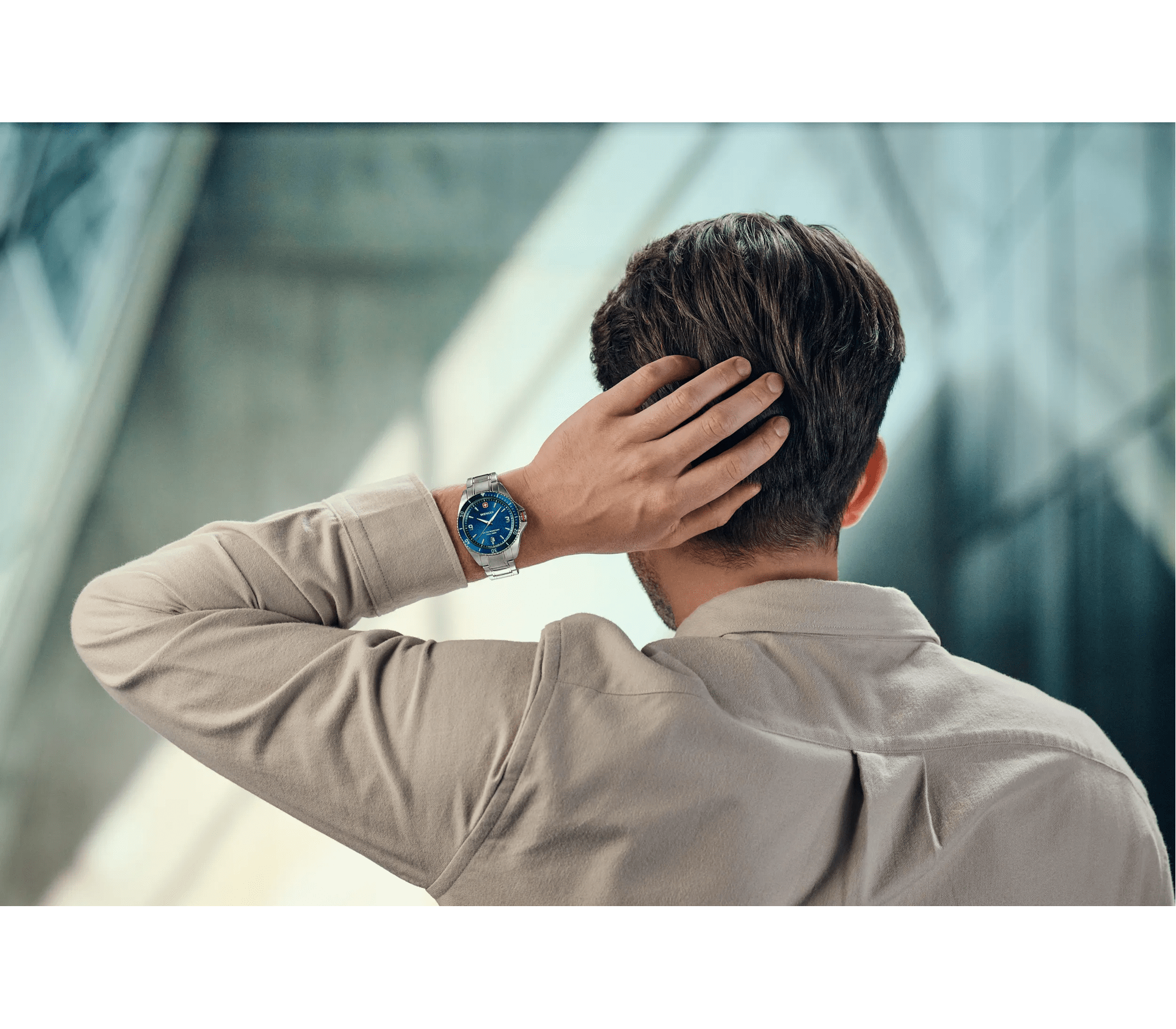 Wenger Executive 40mm Blue Dial Stainless Steel 200M Men's Watch 01.2031.103