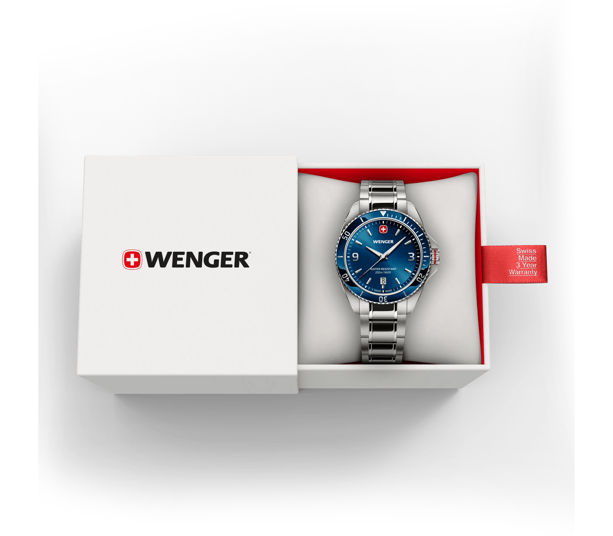Wenger Executive 40mm Blue Dial Stainless Steel 200M Men's Watch 01.2031.103