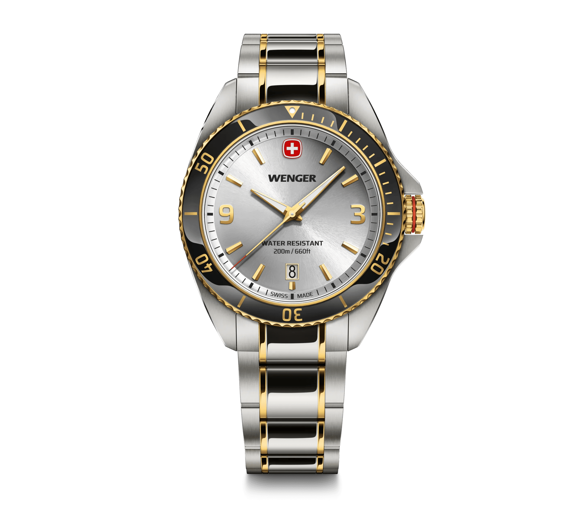 Wenger Executive 40mm Silver Dial Two Tone Stainless Steel 200M Men's