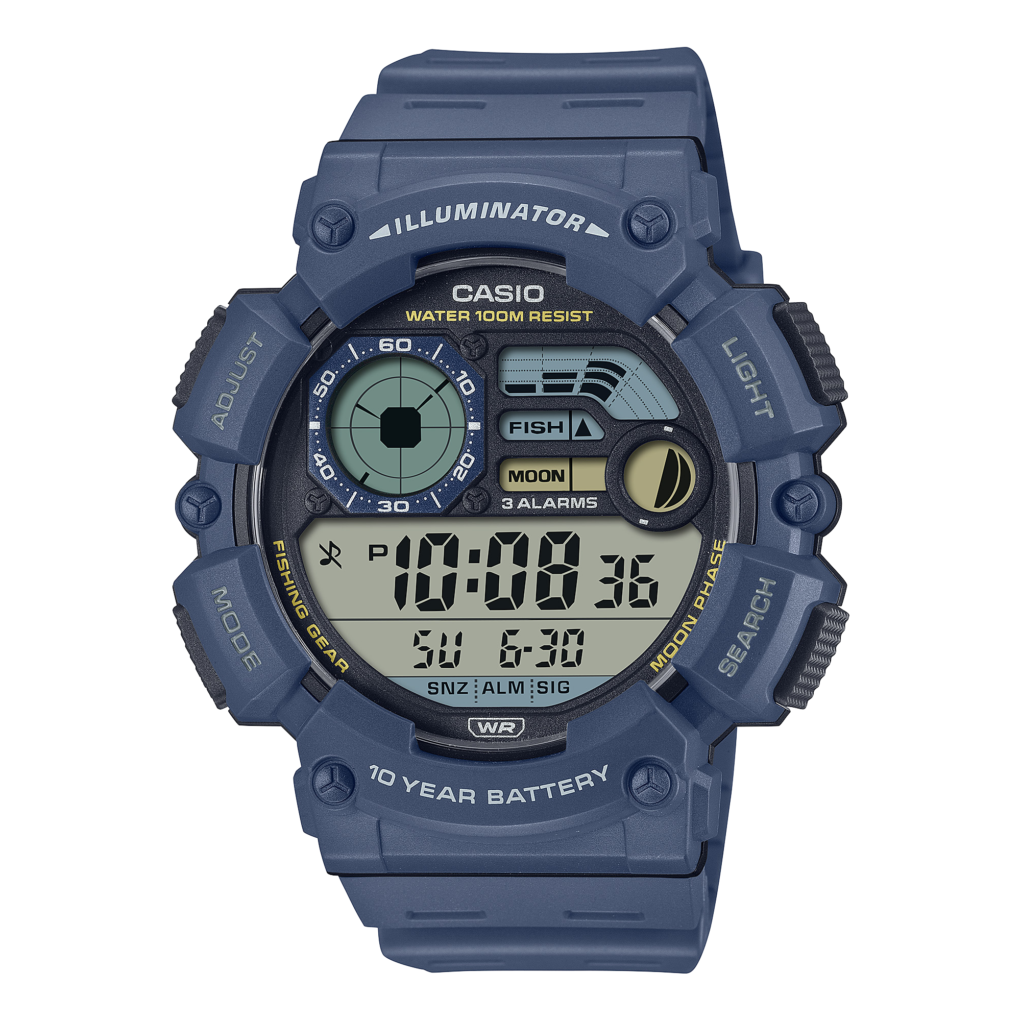 Casio Digital Blue Resin Band Watch WS1500H-2A