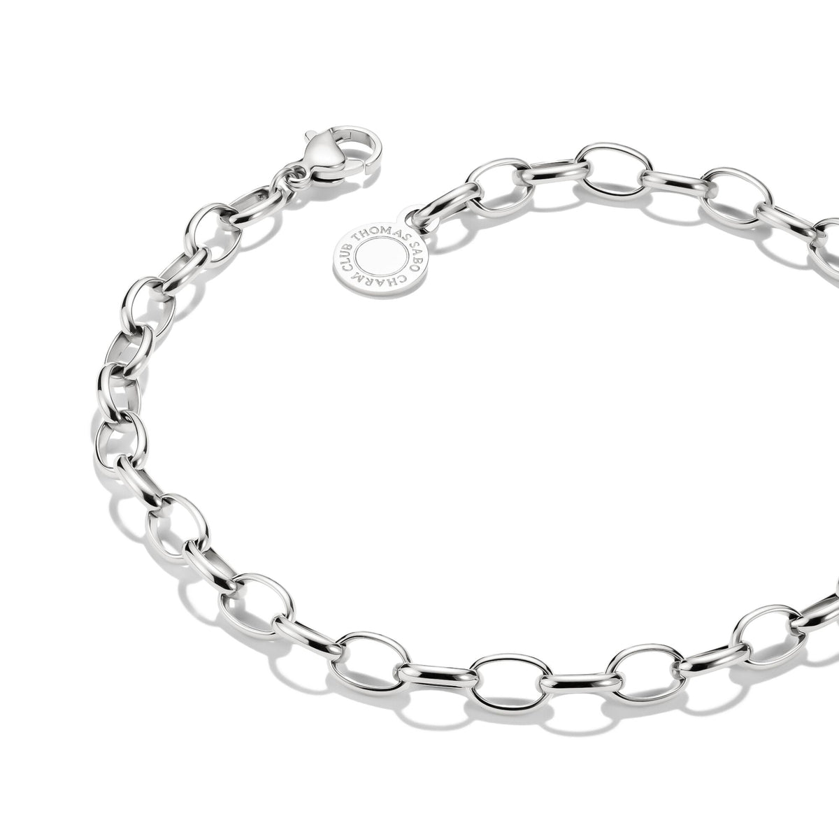 Thomas Sabo Silver-Plated Charm Club Anchor Chain Bracelet CX0163M-15 view 2