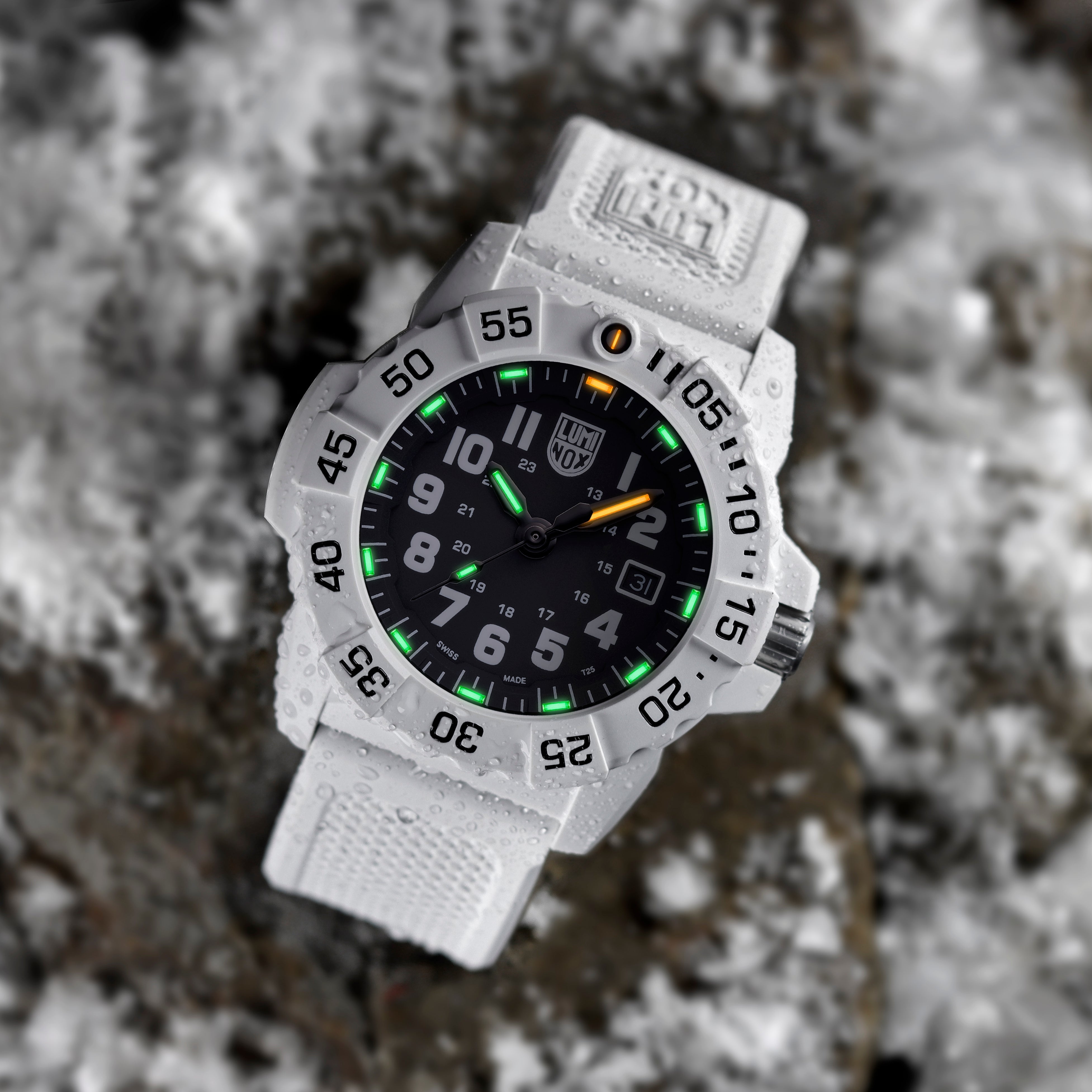 Luminox Navy Seal Arctic White Rubber Band Watch XS.3507.WB