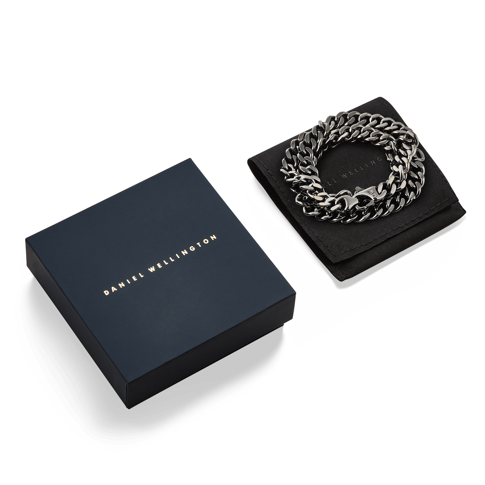 Daniel Wellington Ellipse Cuban Chain Necklace Graphite