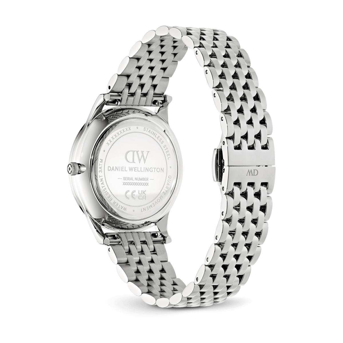 Daniel Wellington Pathfinder GMT 7-Link Black Silver DW00100978 men's watch with black sunray dial and silver link strap