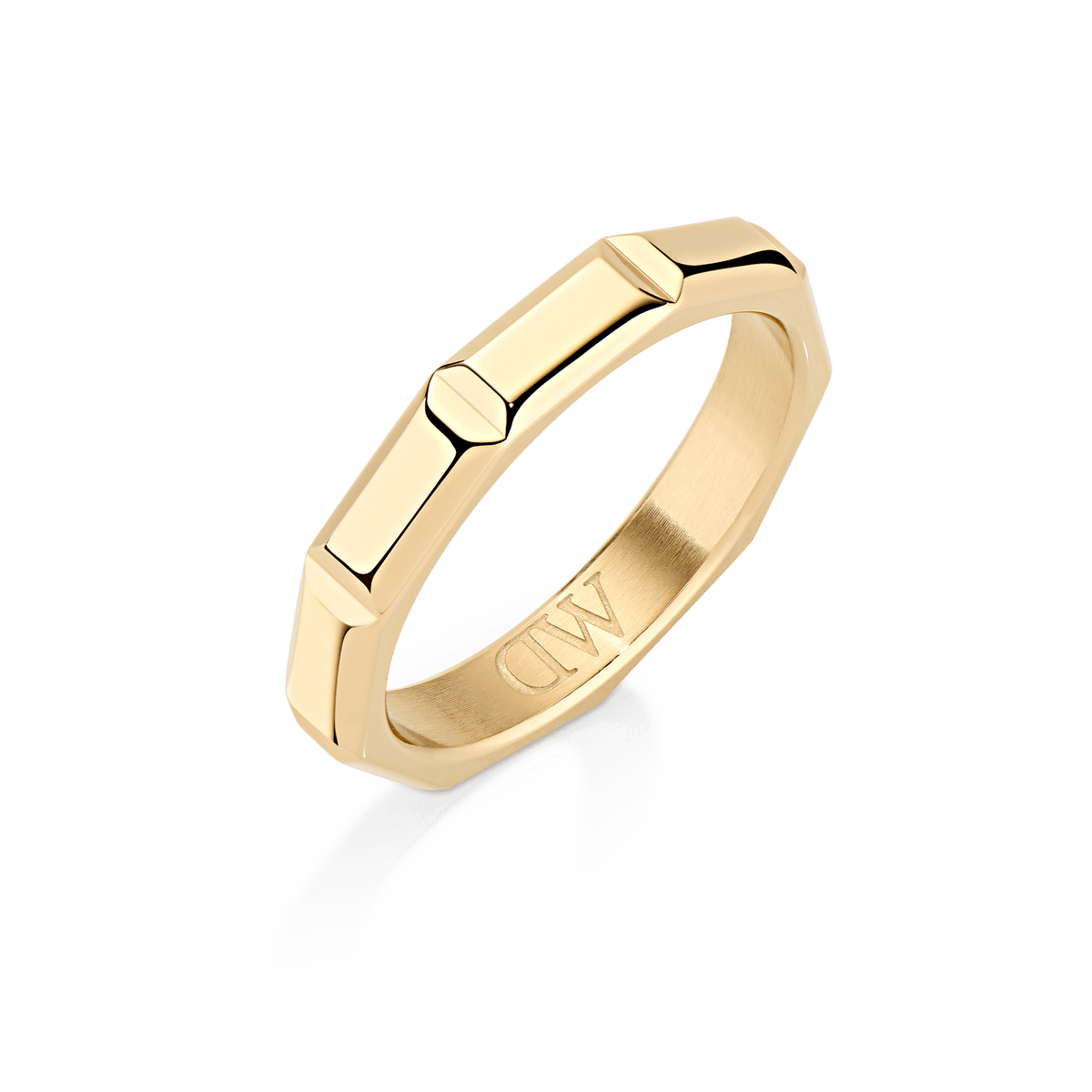 Daniel Wellington Bric Ring Icon Gold in recycled stainless steel