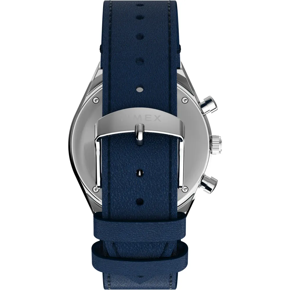 Timex Q Chronograph Blue Dial and Leather Band Watch TW2Y36100