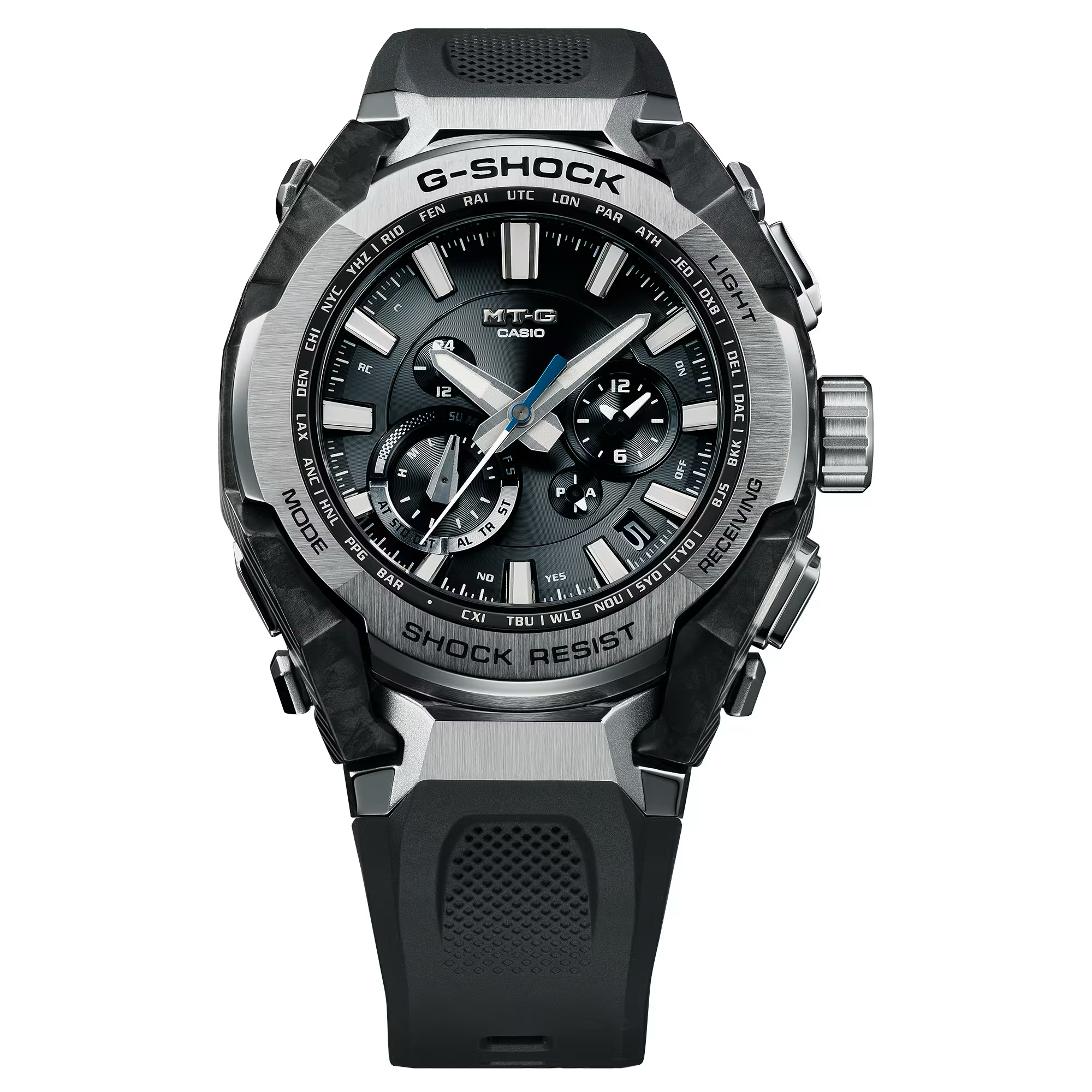G-Shock MTG Ana Carbon Black Dial and Rubber Band Hybrid Bluetooth® Connectivity MTGB4000-1A