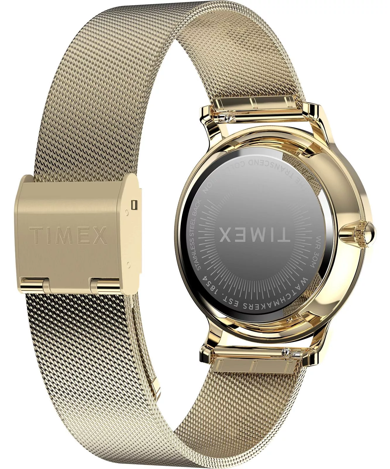 Timex Transcend 34mm White Dial Gold Stainless Steel Silver Dial Watch TW2Y10300