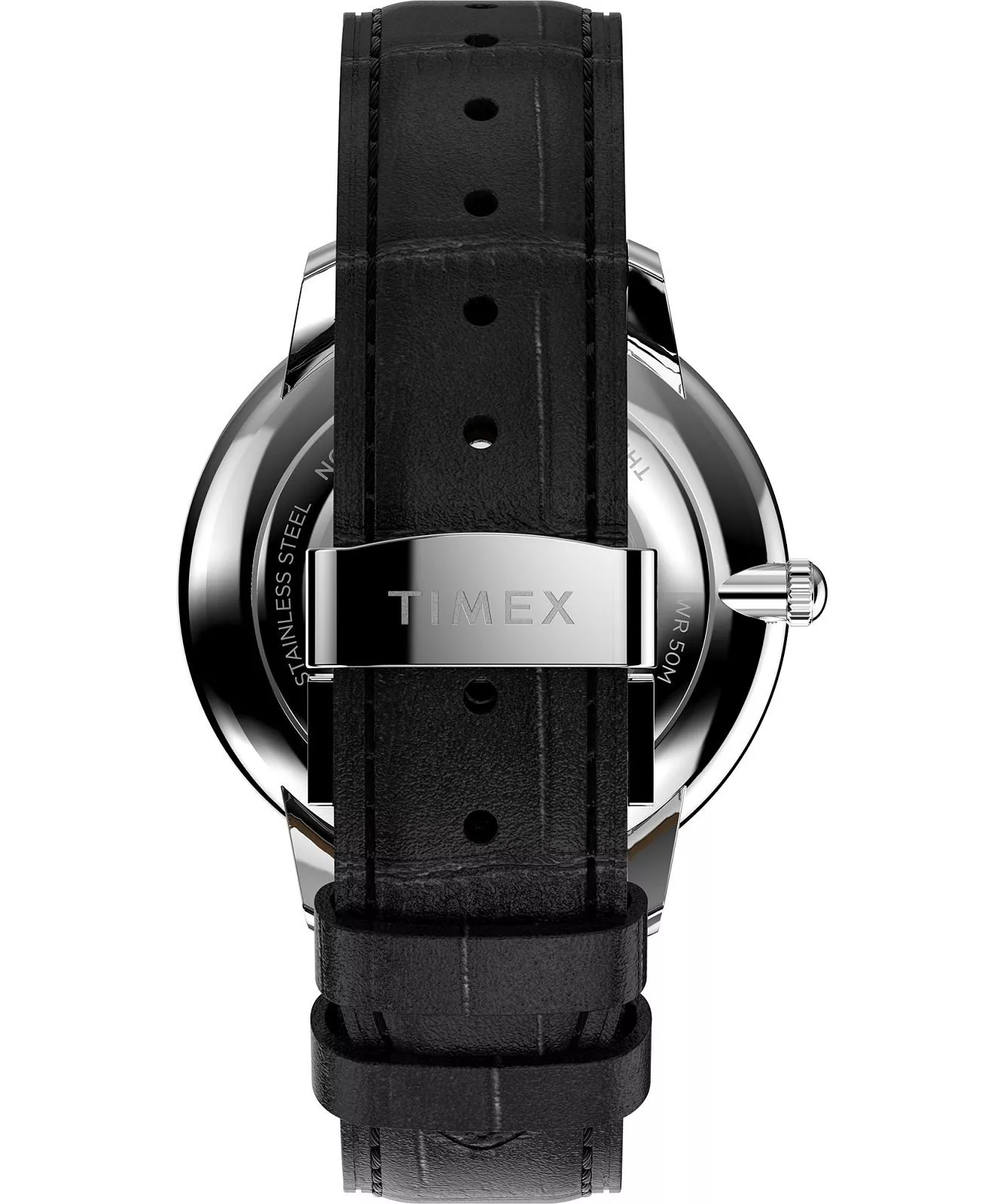 Timex Waterbury Metropolitan Sub-Second 39mm Black Leather Band and Dial Watch TW2Y23200