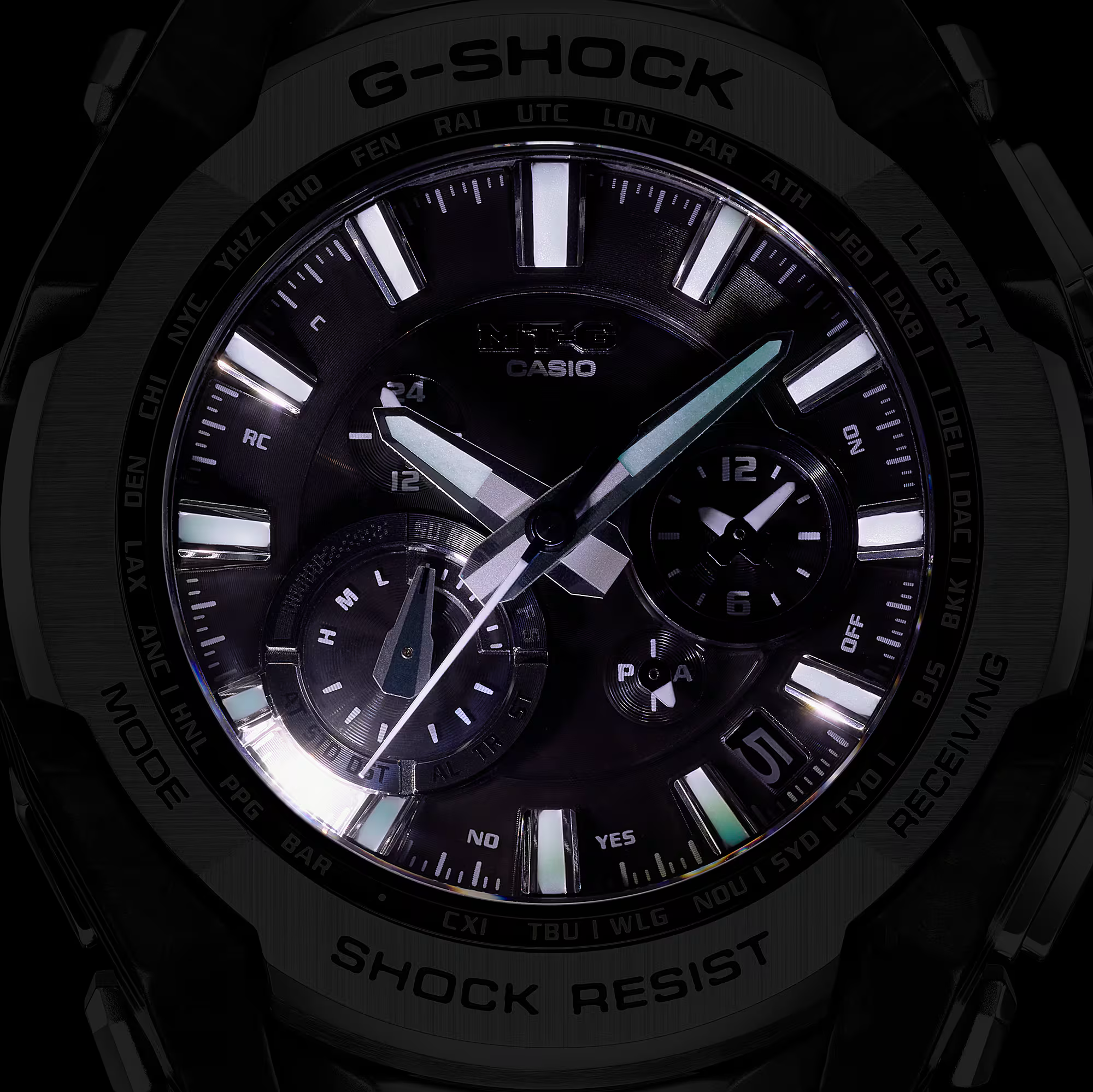 G-Shock MTG Ana Carbon Black Dial and Rubber Band Hybrid Bluetooth® Connectivity MTGB4000-1A
