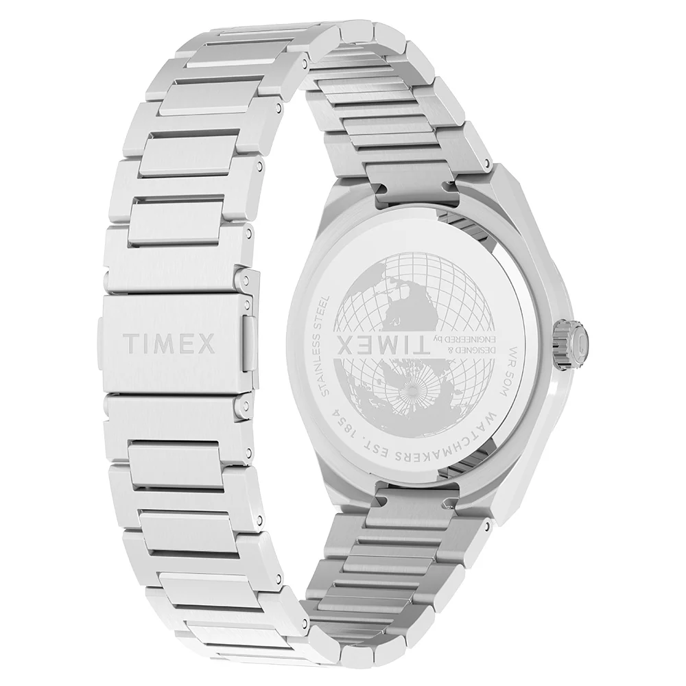 Timex Q Continental Stainless Steel Band Blue dial Quartz TW2Y25100