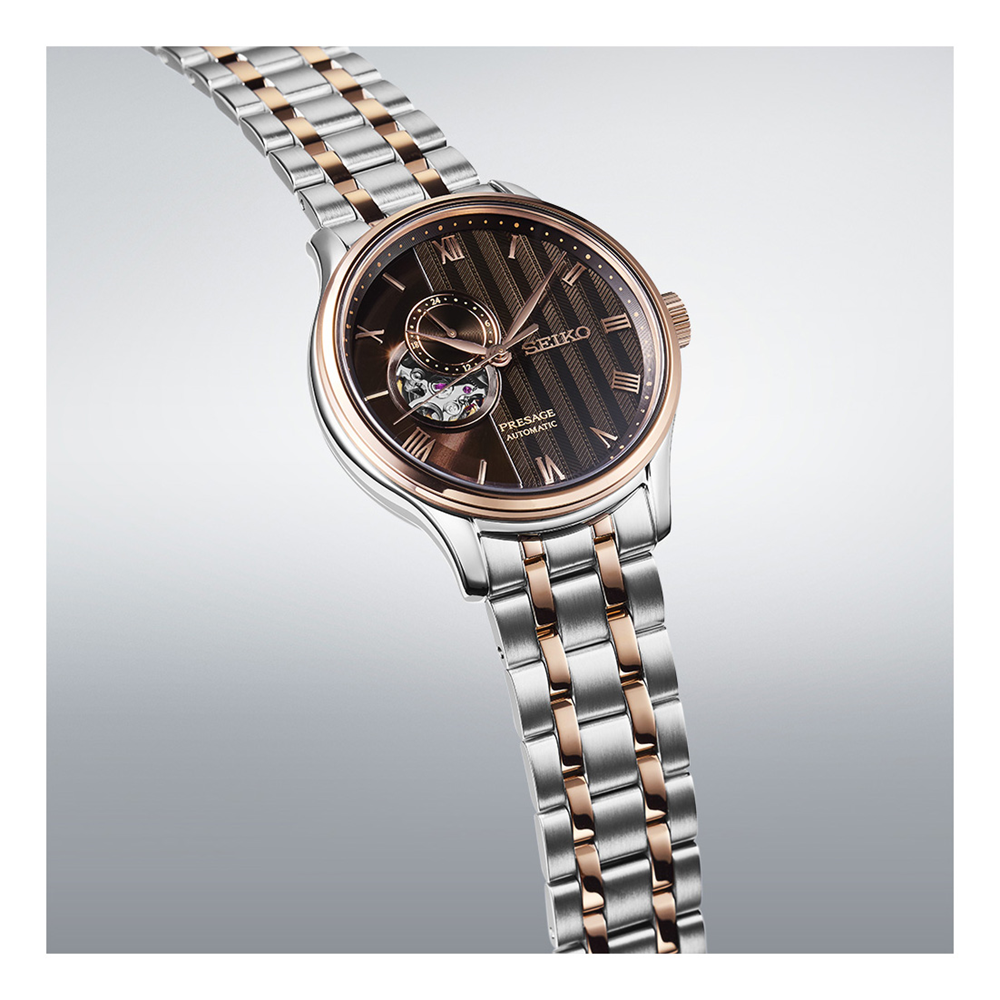 Seiko Presage Brown Dial Two Tone Automatic Watch 41mm