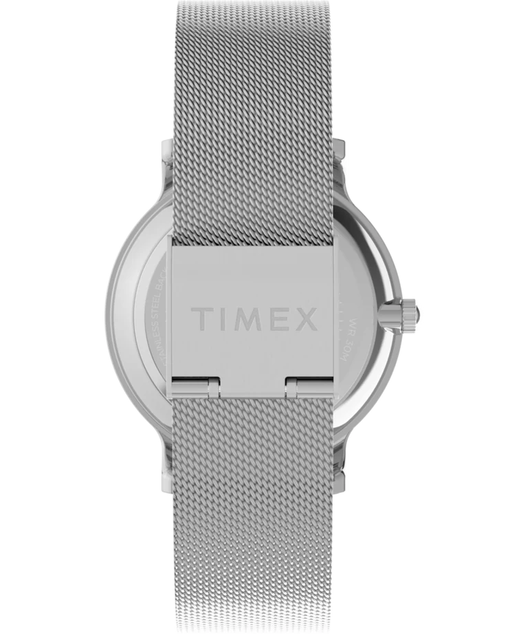 Timex Transcend 34mm Blue Dial Stainless Steel Silver Dial Watch TW2V10100