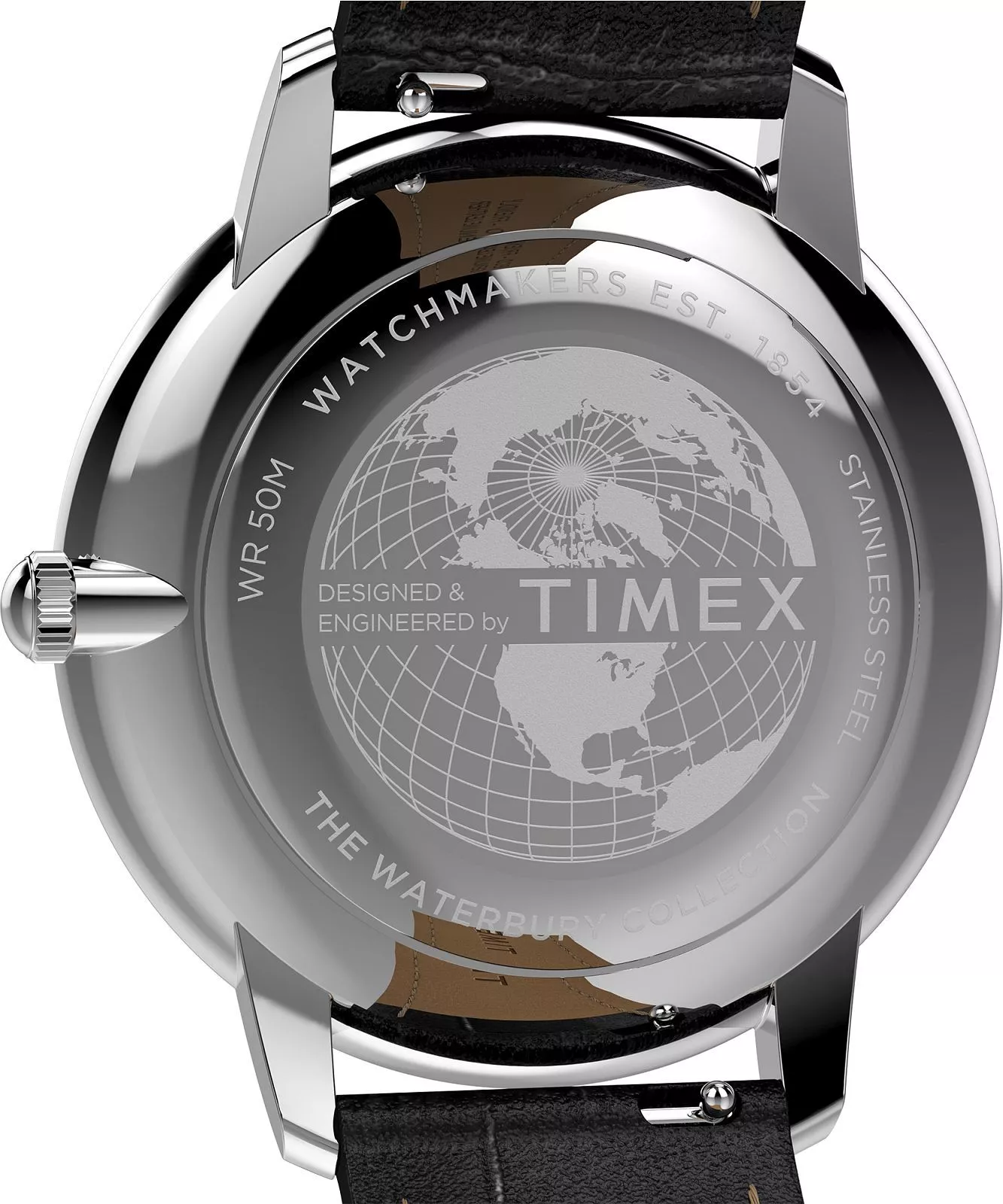 Timex Waterbury Metropolitan Sub-Second 39mm Black Leather Band and Dial Watch TW2Y23200