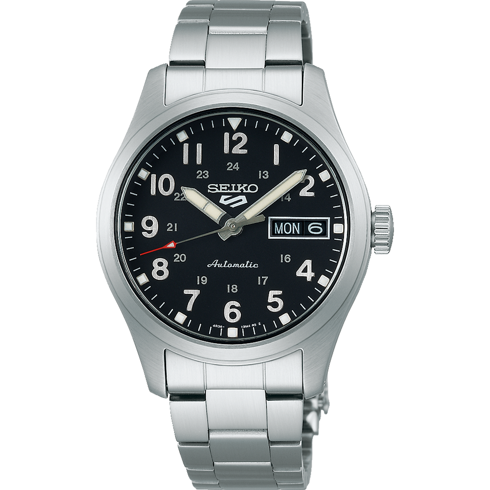 Seiko 5 Automatic Black Dial Sports Stainless Steel Watch SRPJ81K