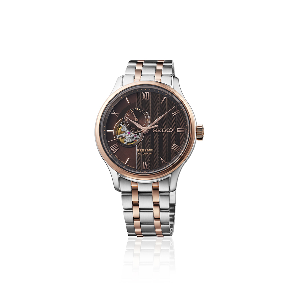 Seiko Presage Brown Dial Two Tone Automatic Watch 41mm