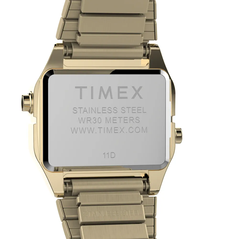 Timex T80 Digital Gold Stainless Steel Teeny Tiny Watch TW2Y46600