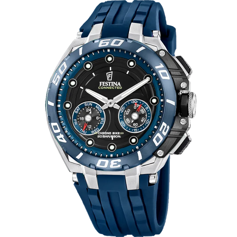 Festina Black Dial Blue Rubber Strap Men's Watch F20763/1