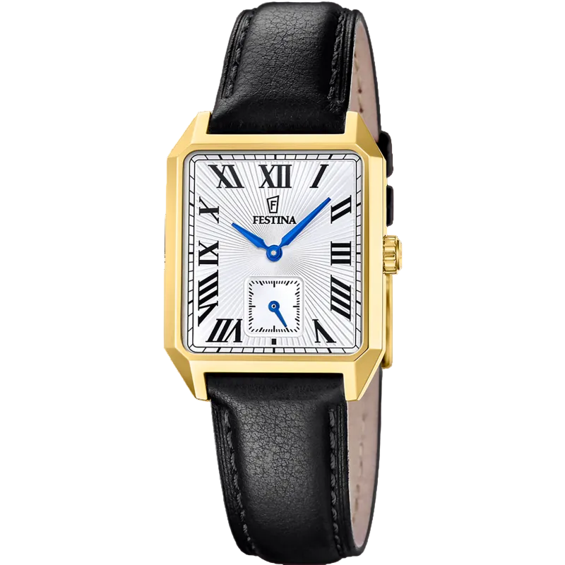 Festina Silver Dial Black Leather Strap Men's Watch F20780/1