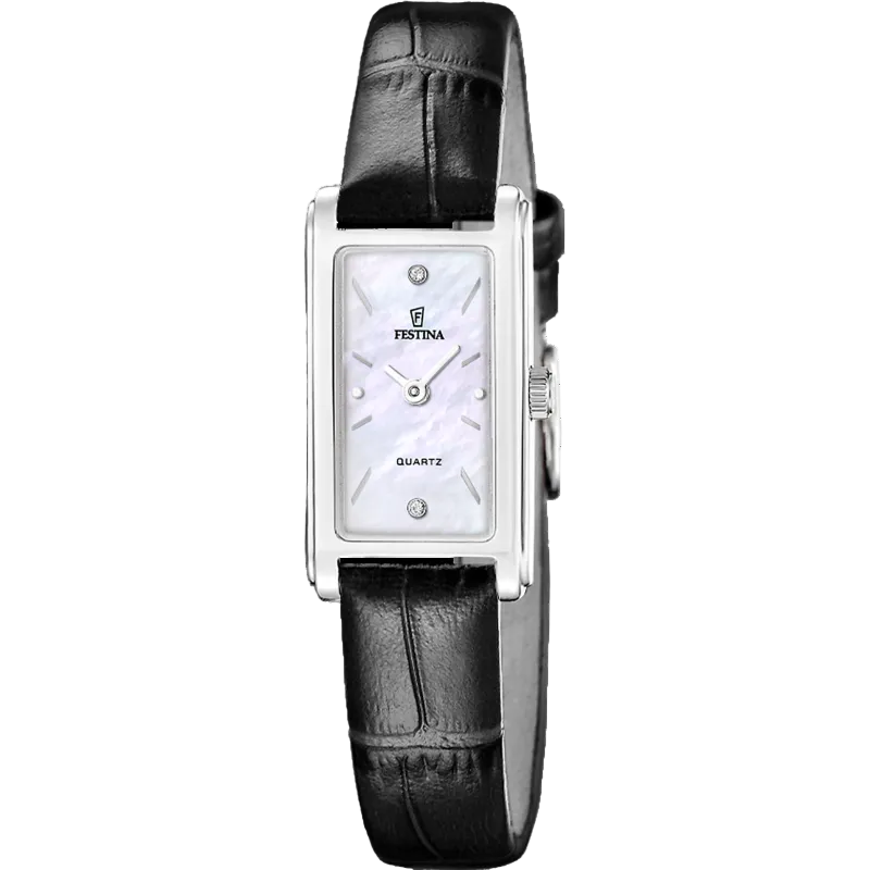 Festina Multicolour Dial Black Leather Strap Women's Watch F20769/1