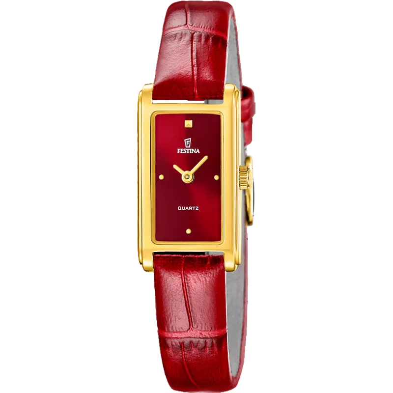 Festina Red Dial Red Leather Strap Women's Watch F20770/3