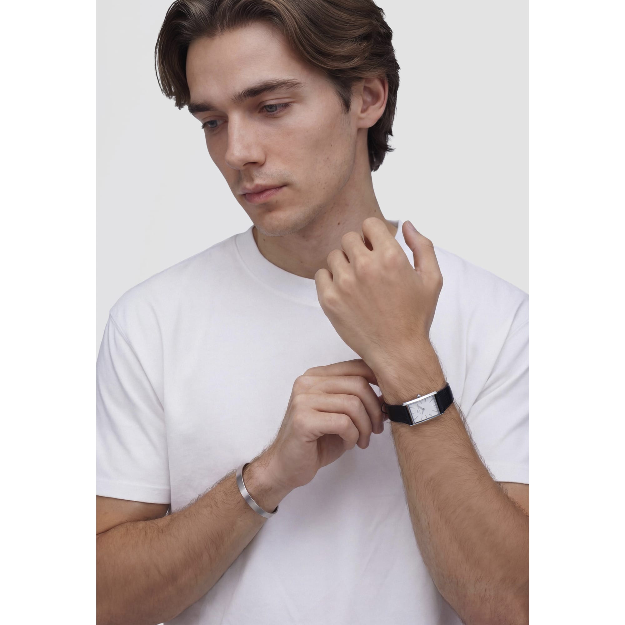 Daniel Wellington Bound Black Crocodile Guilloché Silver DW00100898