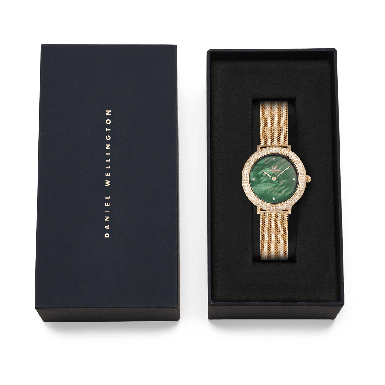 Daniel Wellington Crystalline Bezel Evergold Green Dial Watch DW00100824
