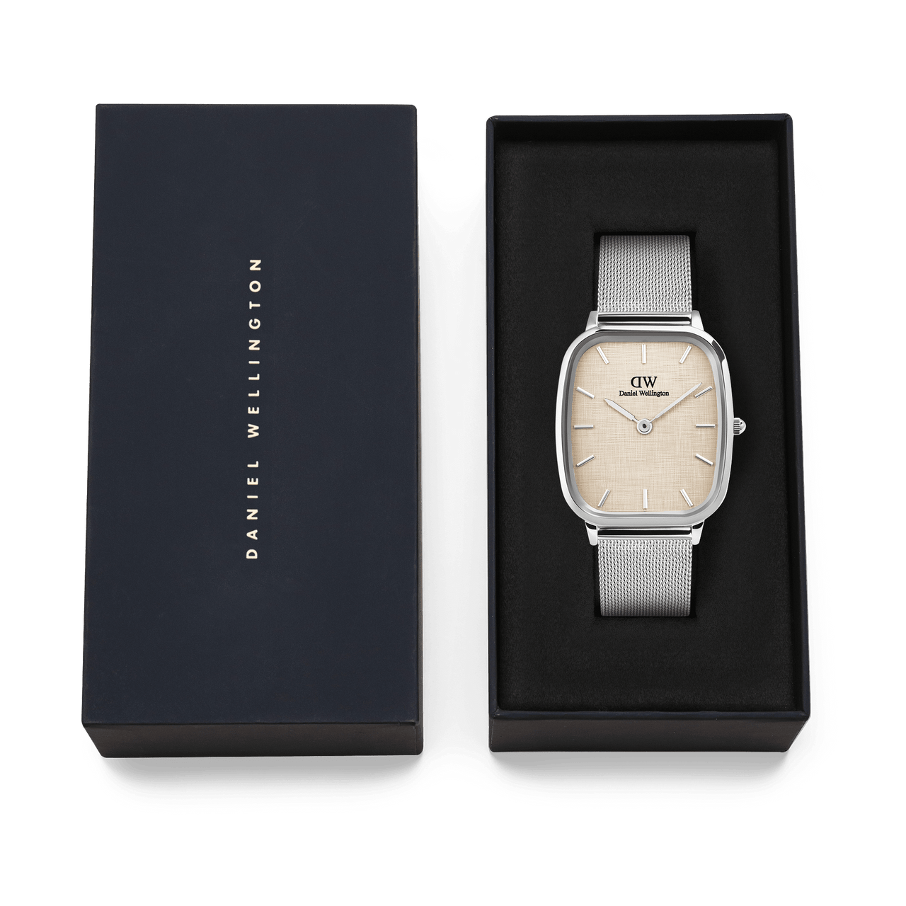 Daniel Wellington Marlon Sterling Vintage Linen Pattern Dial Watch DW00100814