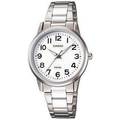 Casio Analog Stainless Steel White Dial Watch LTP1303D-7B