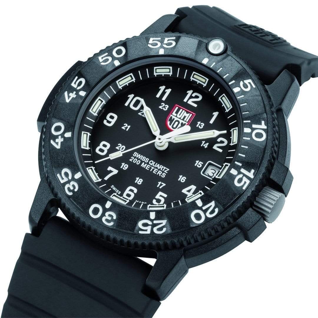 Luminox Original Navy SEAL Dive Black Rubber Watch XS.3001.H.SET
