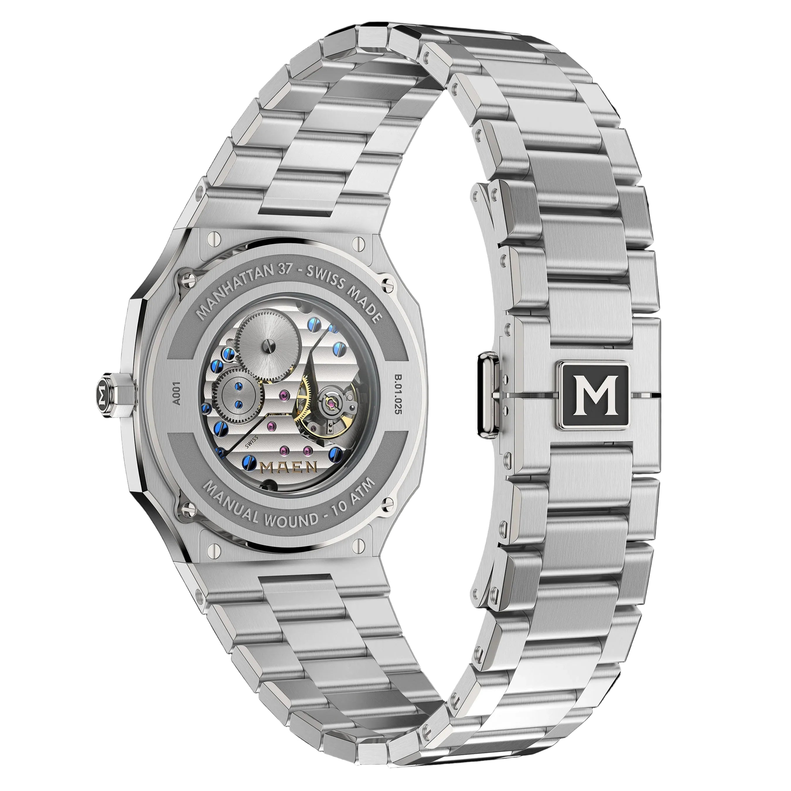 MAEN Manhattan 37 Ultra Thin Ghost Grey Manual Wind Movement Watch M2.2.4